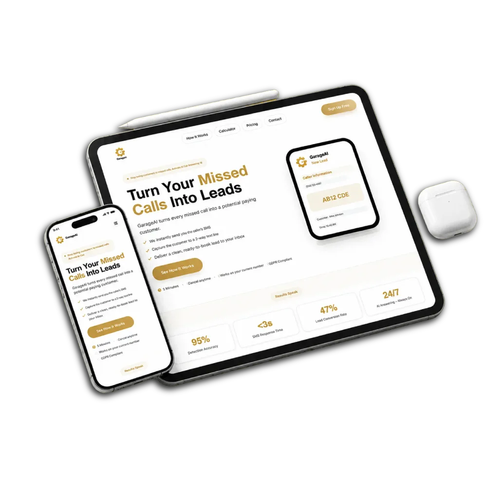 UK Garage Missed-Call Lead Capture System