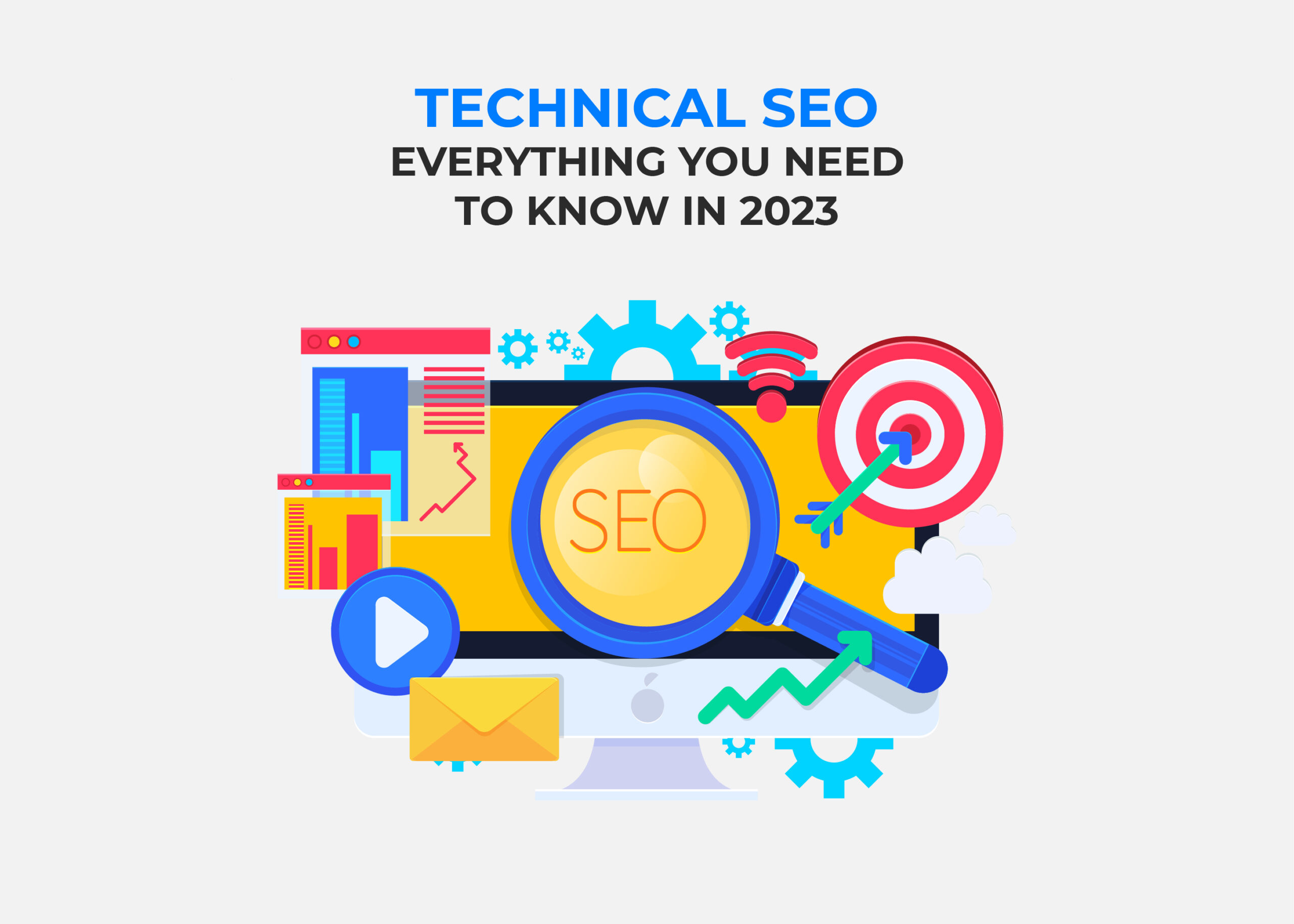 The screen displays a comprehensive description of technical SEO and essential elements relevant in today's digital landscape