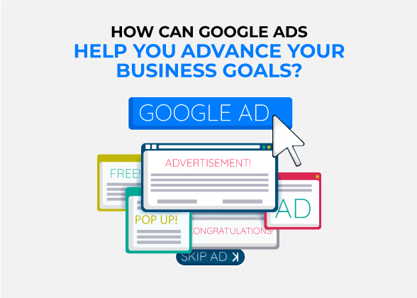 5 sliders are showing different google ads strategy with content and icons
